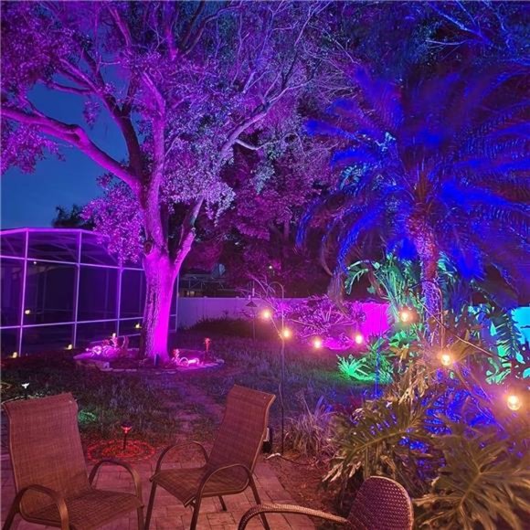 LED Flood Light Outdoor 800W Equivalent Color Change Landscape Lighting 4Pack - Picture 6 of 6